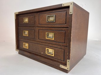 Vintage Campaign Chest Jewelry Box