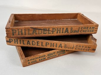 Set Of Three Vintage Cream Cheese Boxes