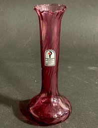 Pilgrim Cranberry Glass Vase