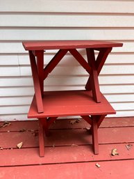 Pair Of Red Painted Side Tables