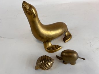 Collection Of Brass Animals And Figures