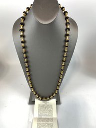 Vintage Metropolitan Museum Reproduction Egyptian Reniseneb Black Onyx Necklace