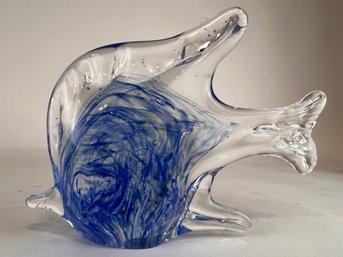 Large Glass Paperweight Fish