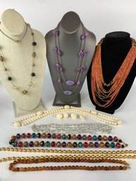 Mixed Media Costume Necklace Lot Including Sarah Coventry And More