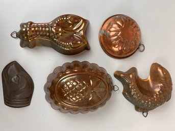 Lot Of Vintage Copper Molds