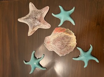 Group Of Pottery Seashell Wall Art