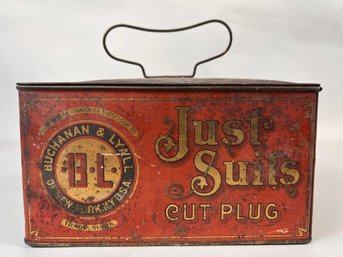 Vintage Just Suits Cut Plug Tobacco Tin