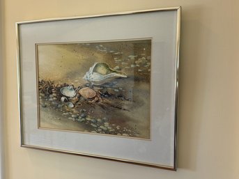 Beach Scape Water Color Painting Signed Framed