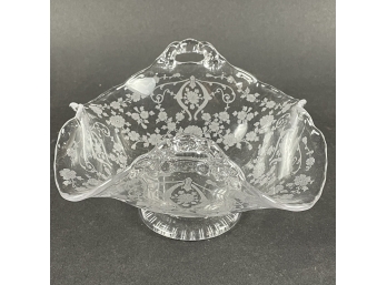 Cambridge Diane Etched Glass Pedestal Bowl