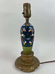 Vintage Pottery & Brass Table Lamp