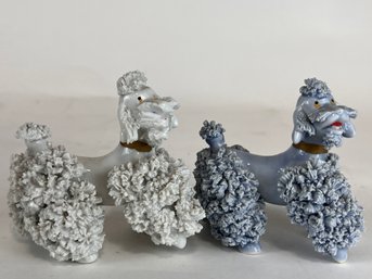 Pair Of Porcelain Spaghetti Poodle Figures