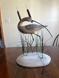 Michael R. McCarthy Shorebird Decoy W/ Cattails Signed Dated