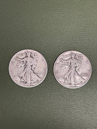 1942 & 1945 Walking Liberty Half Dollars