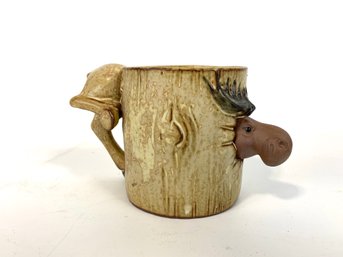 Vintage Moose Through The Tree Mug