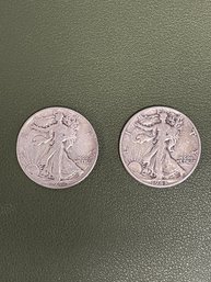 1942 & 1943 Walking Liberty Half Dollars