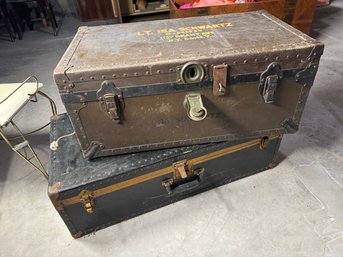 Pair Of Vintage Footlockers