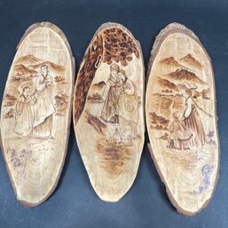 Trio Of Asian Wood Carvings