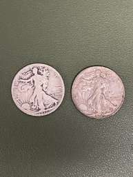 1917 & 1941 Walking Liberty Half Dollars