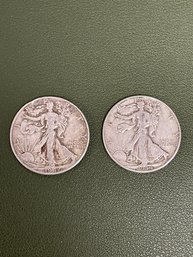 1944 & 1947 Walking Liberty Half Dollars