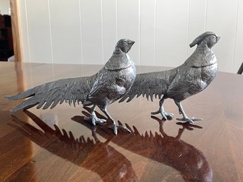 Pair Of Brass Pheasants