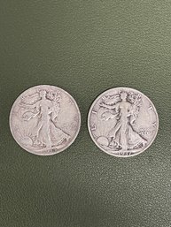 1937 & 1944 Walking Liberty Half Dollars