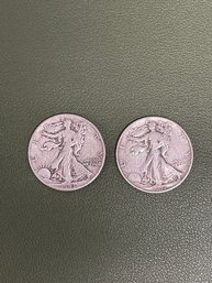 1937 & 1943 Walking Liberty Half Dollars