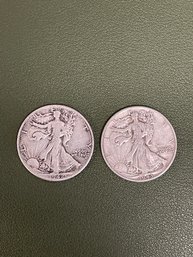 1942 & 1943 Walking Liberty Half Dollars