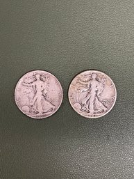 1919 & 1942 Walking Liberty Half Dollars