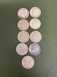 Group Of Nine Roosevelt Dimes