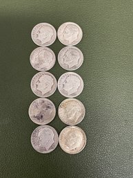 Group Of Ten Roosevelt Dimes