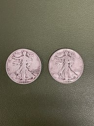 1942 & 1944 Walking Liberty Half Dollars