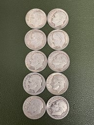 Group Of Ten Roosevelt Dimes