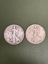 1933 & 1935 Walking Liberty Half Dollars