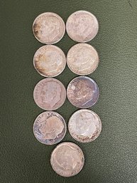 Group Of Nine Roosevelt Dimes