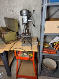 Bench Top Drill Press With Work Station