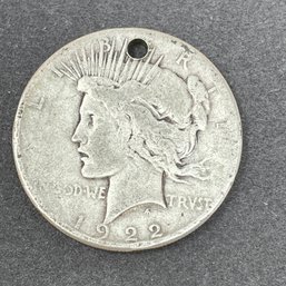 1 Silver Dollar 1922 - With Hole