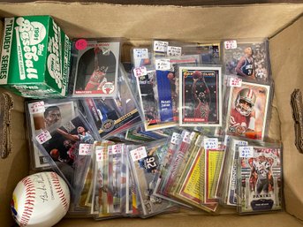 Box Lot Of Sports Cards And Collectibles Michael Jordan Tom Brady
