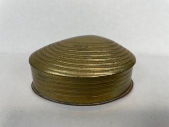 Vintage Brass Clam Shell Trinket Box