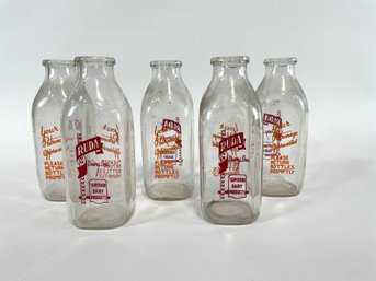 Lot Of Vintage Milk Bottles