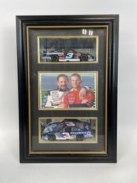 Dale & Jeff Earnhardt Nascar Framed Print & Die Cast Cars