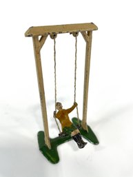 Vintage Cast Iron Child On Swing Made In England Britians Solider