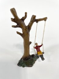 Vintage Cast Iron Child On Swing Made In England Britain's Solider