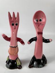 Anthropomorphic Spoon And Fork Salt And Pepper Shakers