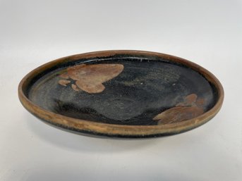 Vintage 9' Footed Pottery Plate
