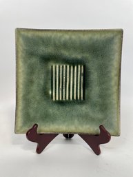 10' Asian Green Glazed Square Plate