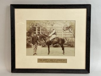 Framed Antique Horse Racing Photograph