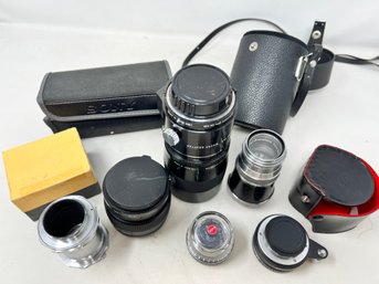 Collection Of Camera Lenses In Varying Size And Brand Please See Photos