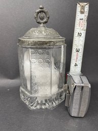 Victorian Cut Glass Silver Plate Covered Jar