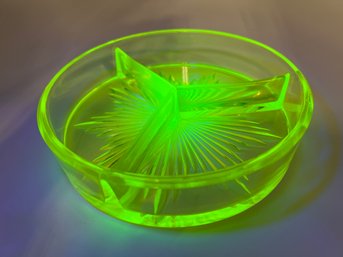 Uranium Glass Divided Dish