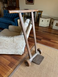 Primitive Antique Pegged Wood Hand Truck